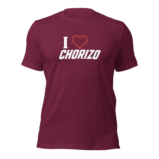 I ❤️ Chorizo – Funny Racing T-Shirt - White Letters